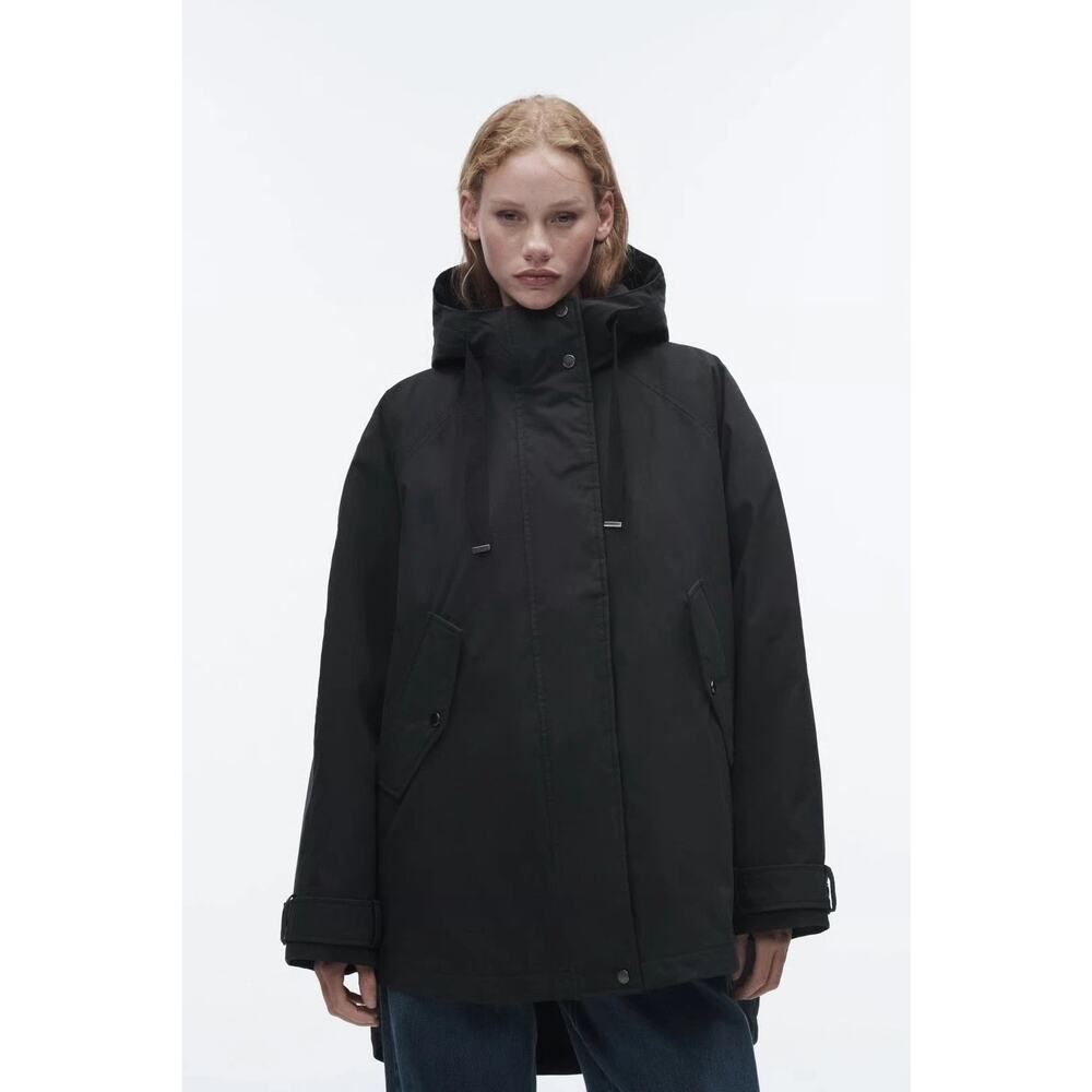 NEW Zara Oversized Parka |The Minimal Parka Collection- Black Size M MSRP $169